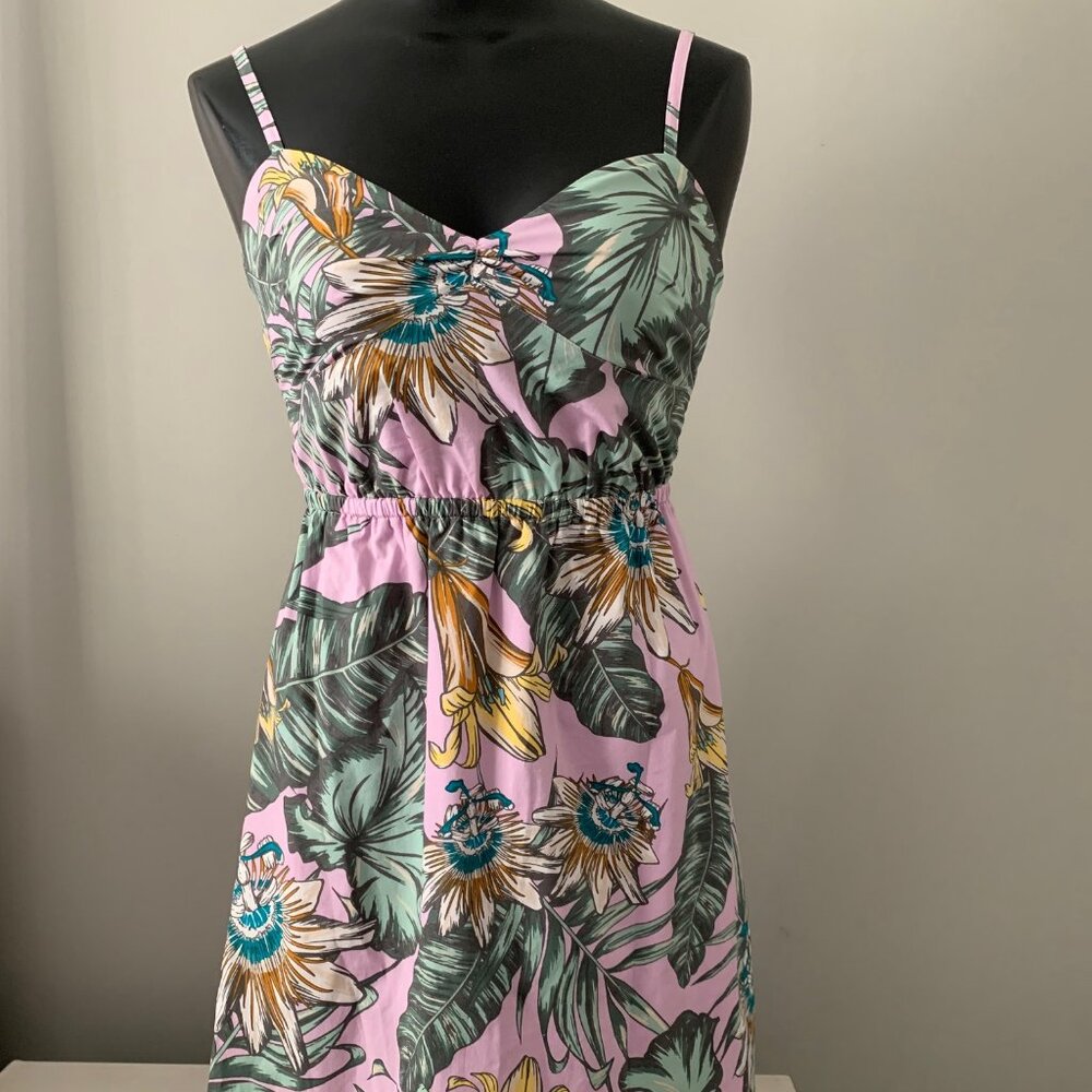 J.CREW Cotton Tropical Leaf Print Dress | Size XXSMALL